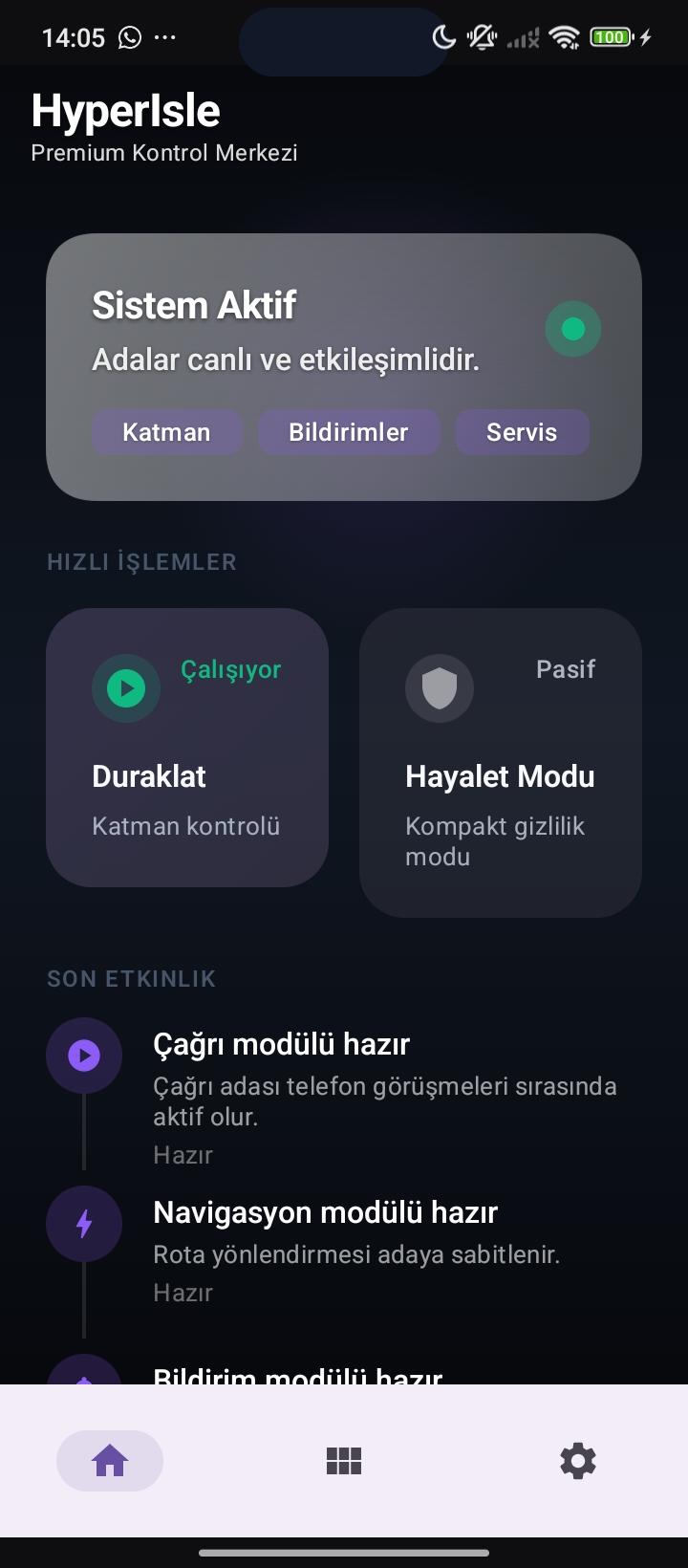HyperIsle home screen